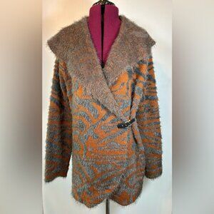 Black Rivet Zebra Coat Size Large